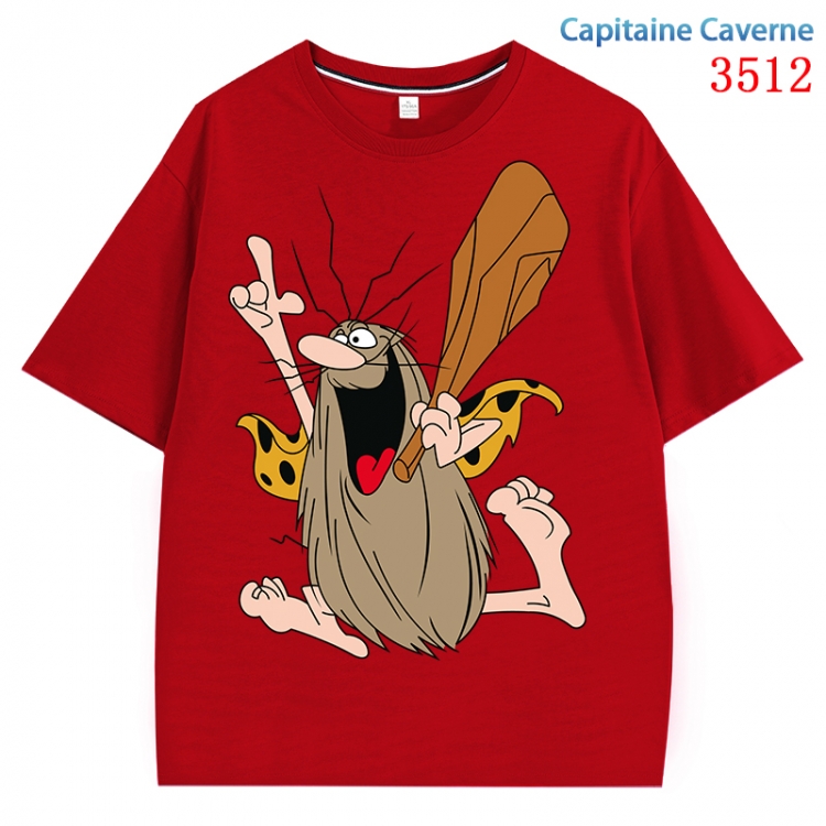 Capitaine Caverne Anime Cotton Short Sleeve T-shirt from S to 4XL CMY-3512-3
