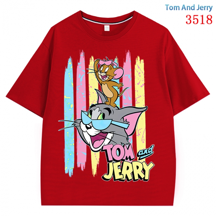 Tom and Jerry Anime Cotton Short Sleeve T-shirt from S to 4XL CMY-3518-3