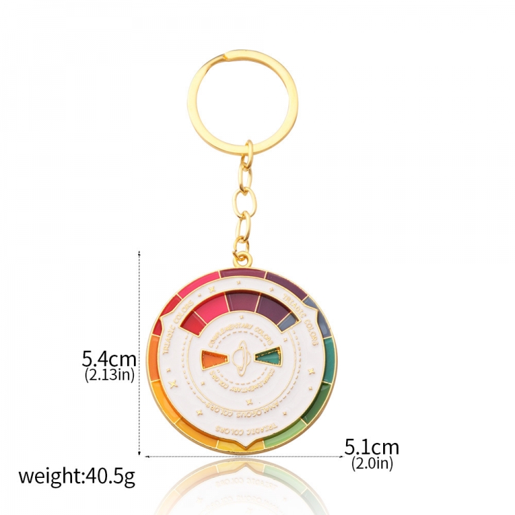Creative color matching pendant for metal keychain of rotary table OPP packaging price for 2 pcs