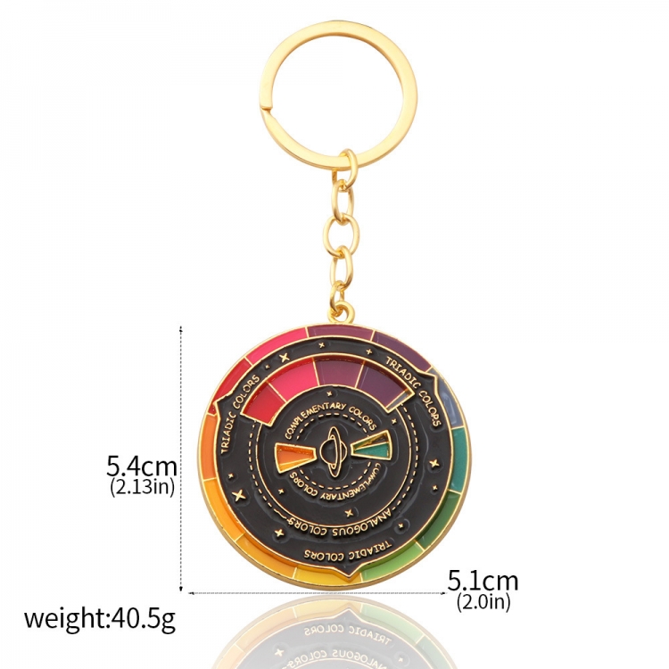 Creative color matching pendant for metal keychain of rotary table OPP packaging price for 2 pcs
