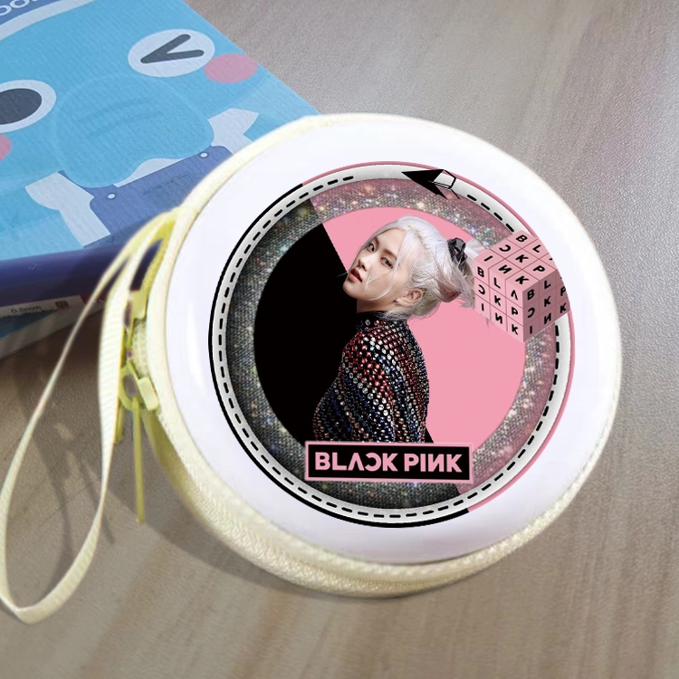 BLACK PINK Animation peripheral Tinning zipper zero wallet key bag