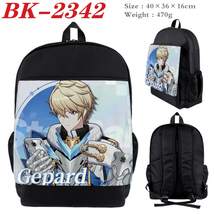 Honkai: Star Rail Waterproof nylon canvas flip color picture backpack 40X36X16CM  BK-2342