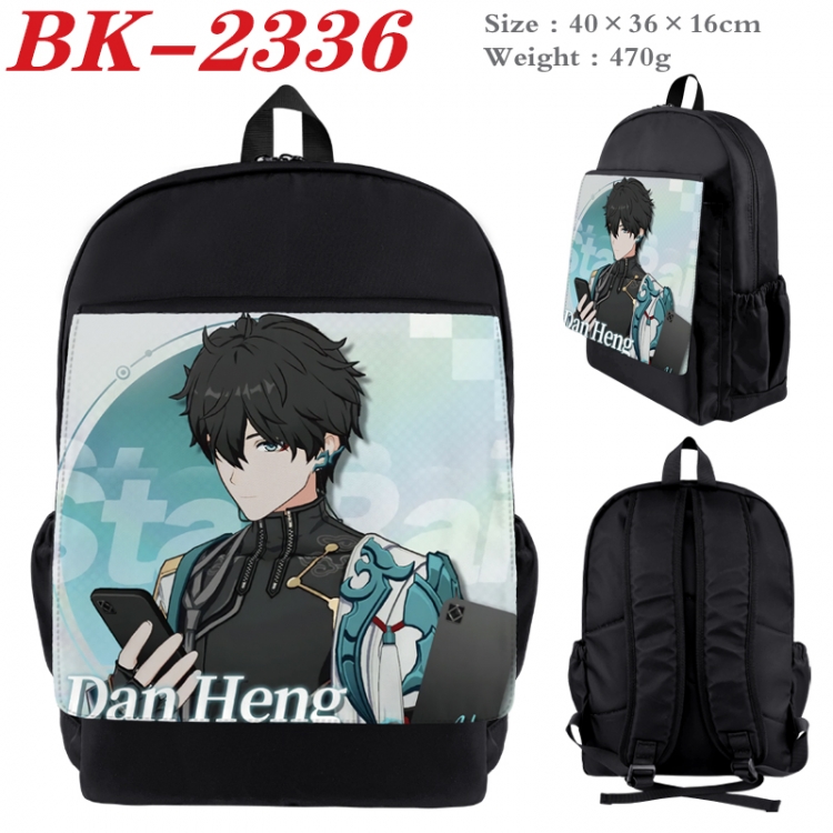 Honkai: Star Rail Waterproof nylon canvas flip color picture backpack 40X36X16CM BK-2336