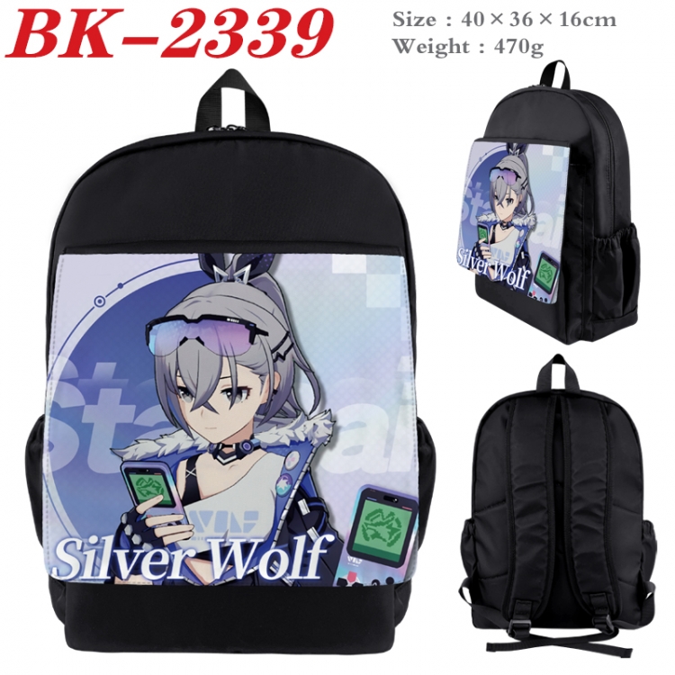 Honkai: Star Rail Waterproof nylon canvas flip color picture backpack 40X36X16CM  BK-2339