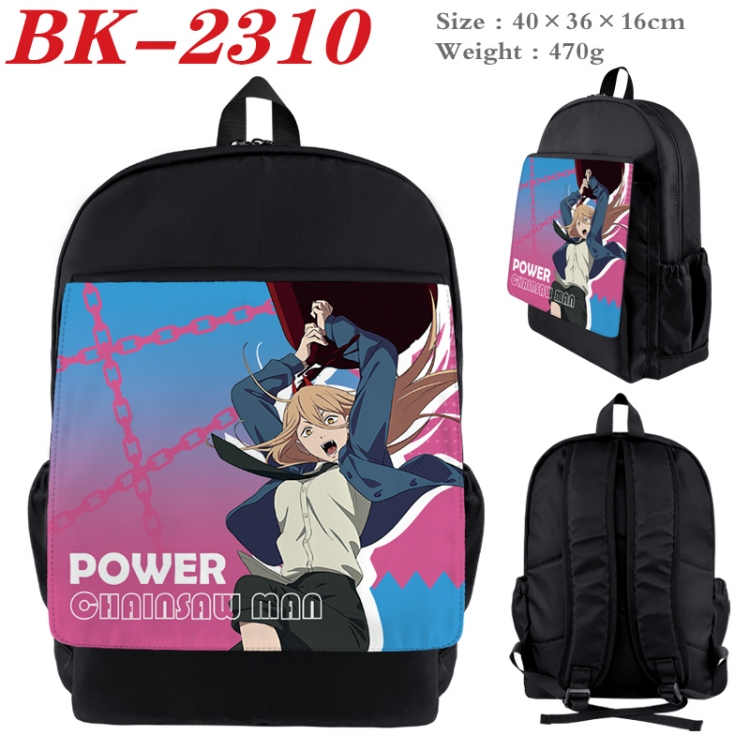 Chainsaw man Waterproof nylon canvas flip color picture backpack 40X36X16CM BK-2310