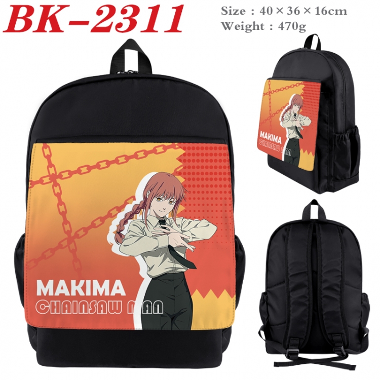 Chainsaw man Waterproof nylon canvas flip color picture backpack 40X36X16CM  BK-2311