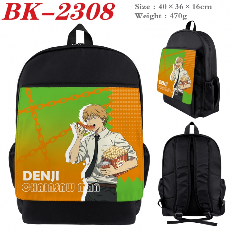 Chainsaw man Waterproof nylon canvas flip color picture backpack 40X36X16CM BK-2308