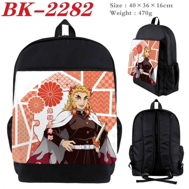 Demon Slayer Kimets Waterproof nylon canvas flip color picture backpack 40X36X16CM BK-2282