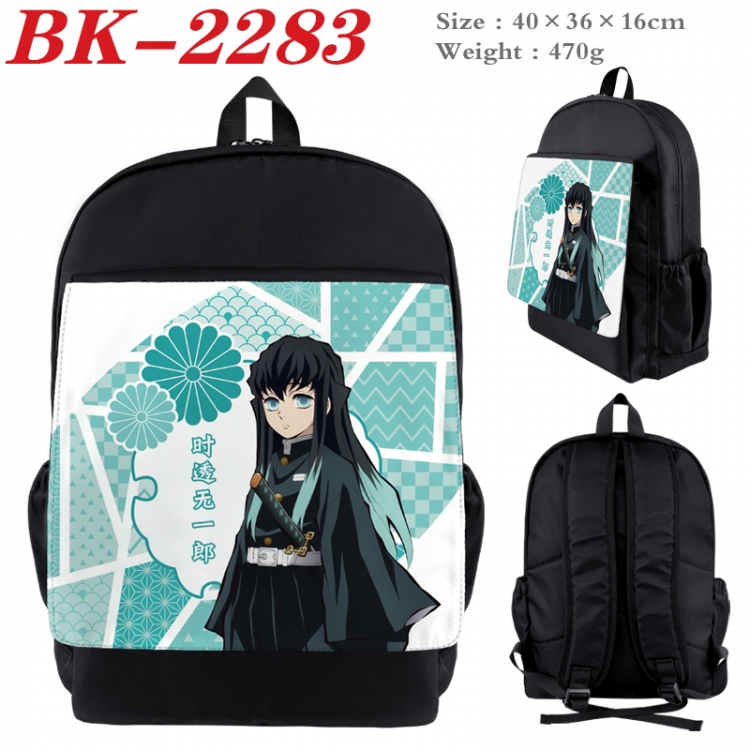 Demon Slayer Kimets Waterproof nylon canvas flip color picture backpack 40X36X16CM  BK-2283