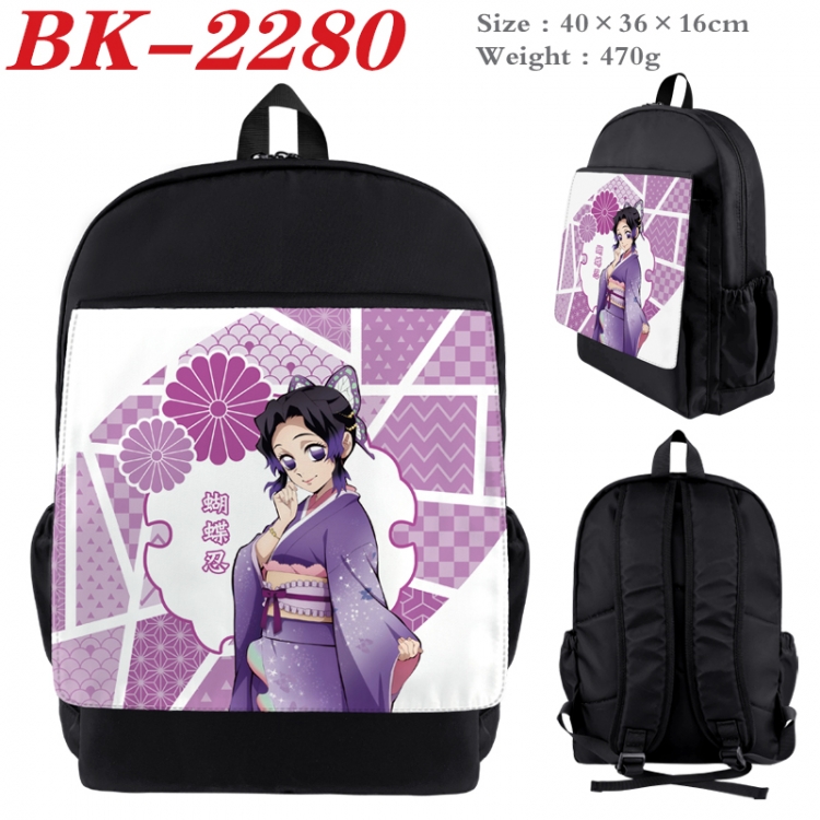 Demon Slayer Kimets Waterproof nylon canvas flip color picture backpack 40X36X16CM BK-2280