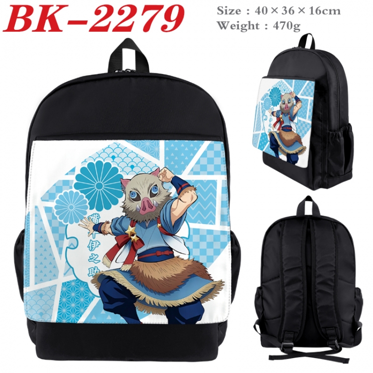 Demon Slayer Kimets Waterproof nylon canvas flip color picture backpack 40X36X16CM  BK-2279