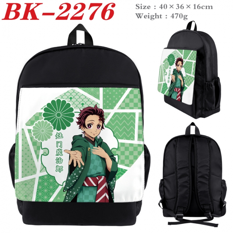 Demon Slayer Kimets Waterproof nylon canvas flip color picture backpack 40X36X16CM  BK-2276