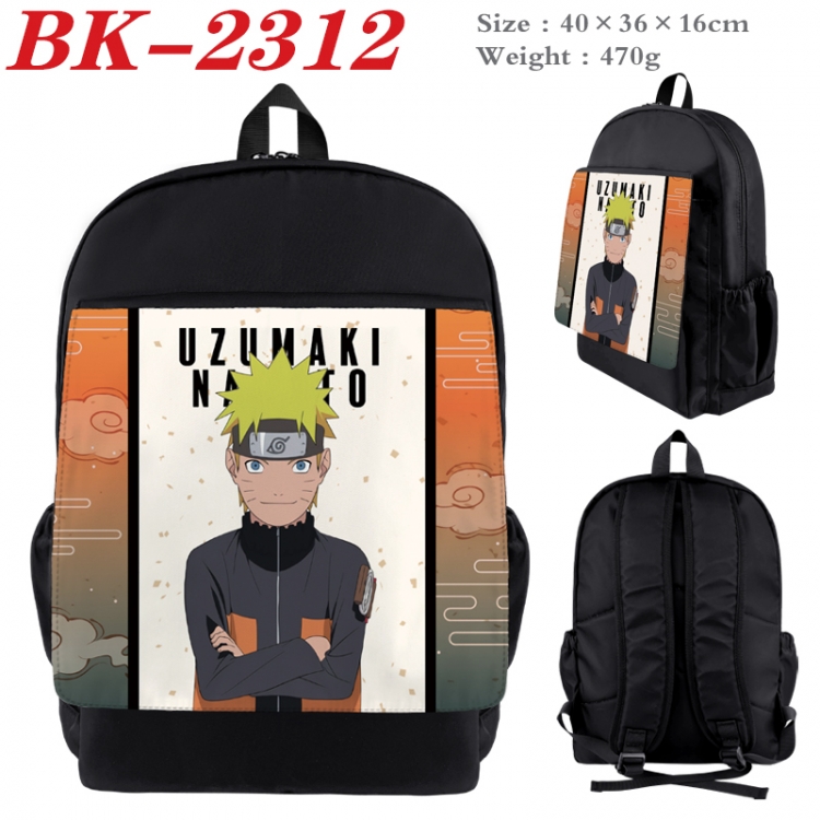 Naruto Waterproof nylon canvas flip color picture backpack 40X36X16CM  BK-2312