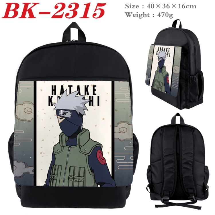 Naruto Waterproof nylon canvas flip color picture backpack 40X36X16CM BK-2315