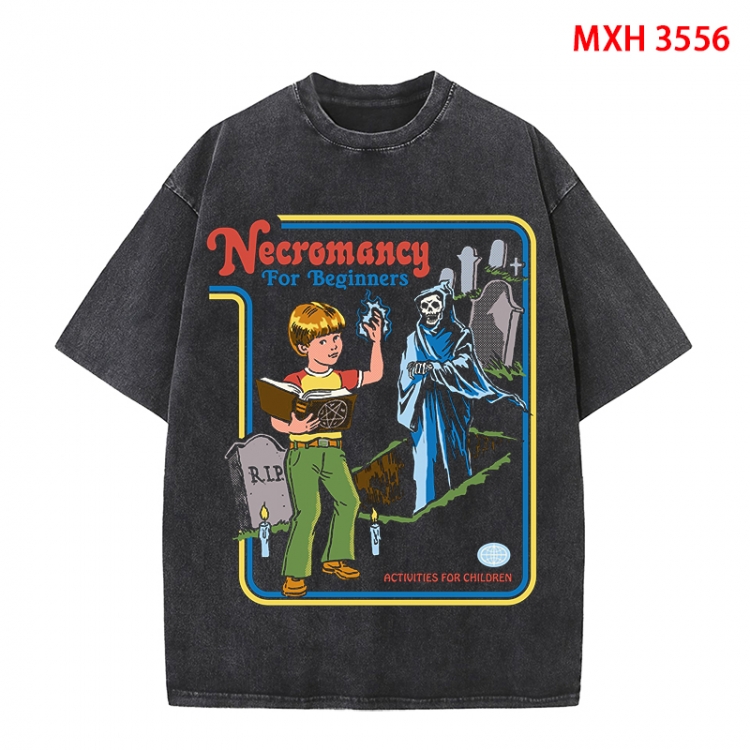 Evil illustration Anime peripheral pure cotton washed and worn T-shirt from S to 4XL MXH-3556