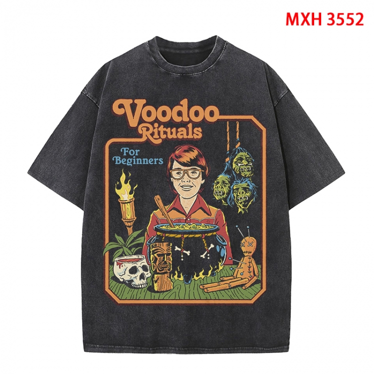 Evil illustration Anime peripheral pure cotton washed and worn T-shirt from S to 4XL MXH-3552
