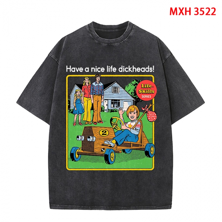 Evil illustration Anime peripheral pure cotton washed and worn T-shirt from S to 4XL MXH-3522