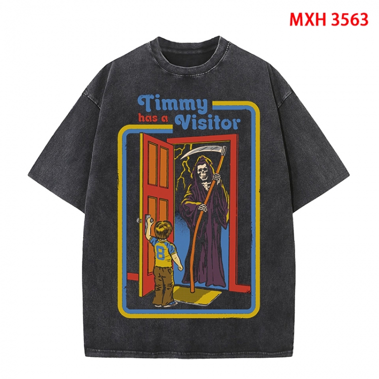 Evil illustration Anime peripheral pure cotton washed and worn T-shirt from S to 4XL MXH-3563