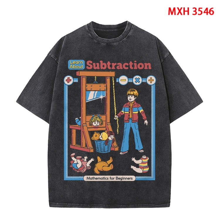 Evil illustration Anime peripheral pure cotton washed and worn T-shirt from S to 4XL MXH-3546
