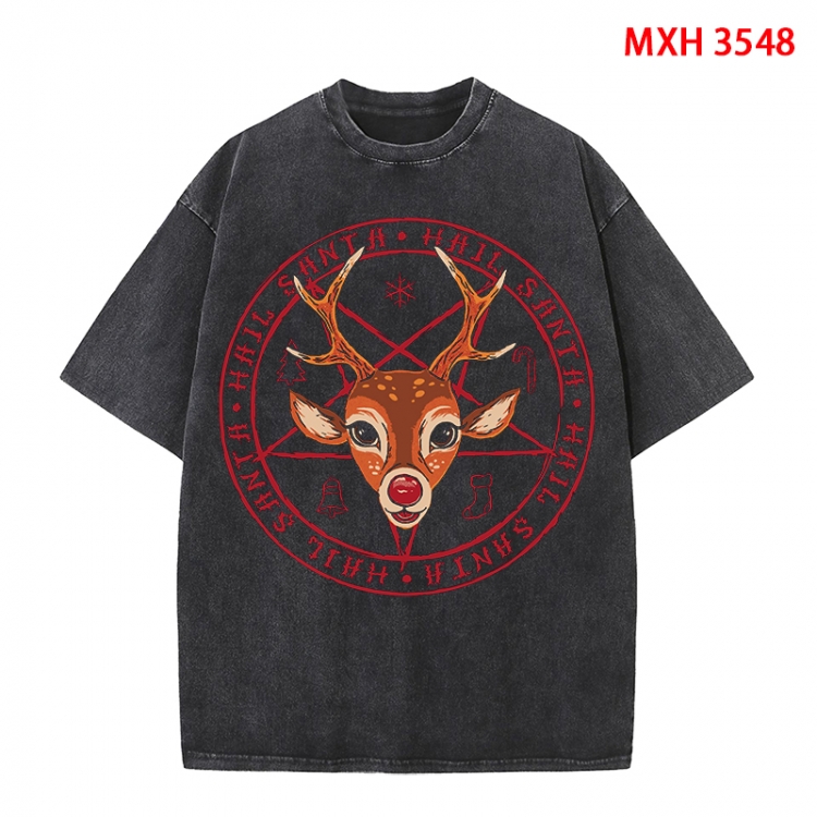 Evil illustration Anime peripheral pure cotton washed and worn T-shirt from S to 4XL MXH-3548
