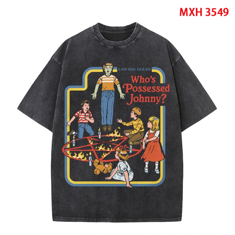 Evil illustration Anime peripheral pure cotton washed and worn T-shirt from S to 4XL MXH-3549