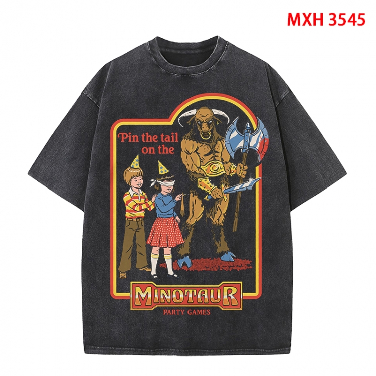 Evil illustration Anime peripheral pure cotton washed and worn T-shirt from S to 4XL MXH-3545