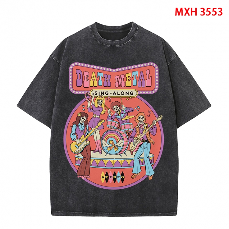 Evil illustration Anime peripheral pure cotton washed and worn T-shirt from S to 4XL MXH-3553