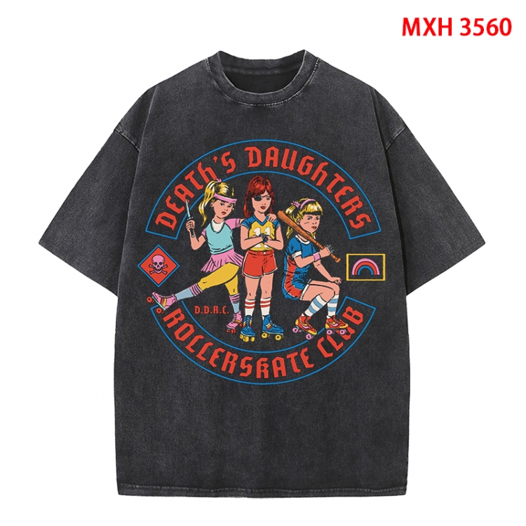 Evil illustration Anime peripheral pure cotton washed and worn T-shirt from S to 4XL MXH-3560