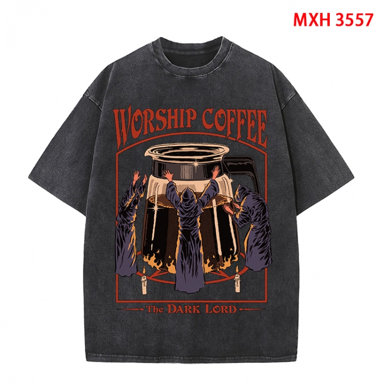 Evil illustration Anime peripheral pure cotton washed and worn T-shirt from S to 4XL MXH-3557