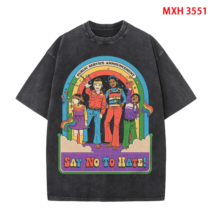 Evil illustration Anime peripheral pure cotton washed and worn T-shirt from S to 4XL MXH-3551