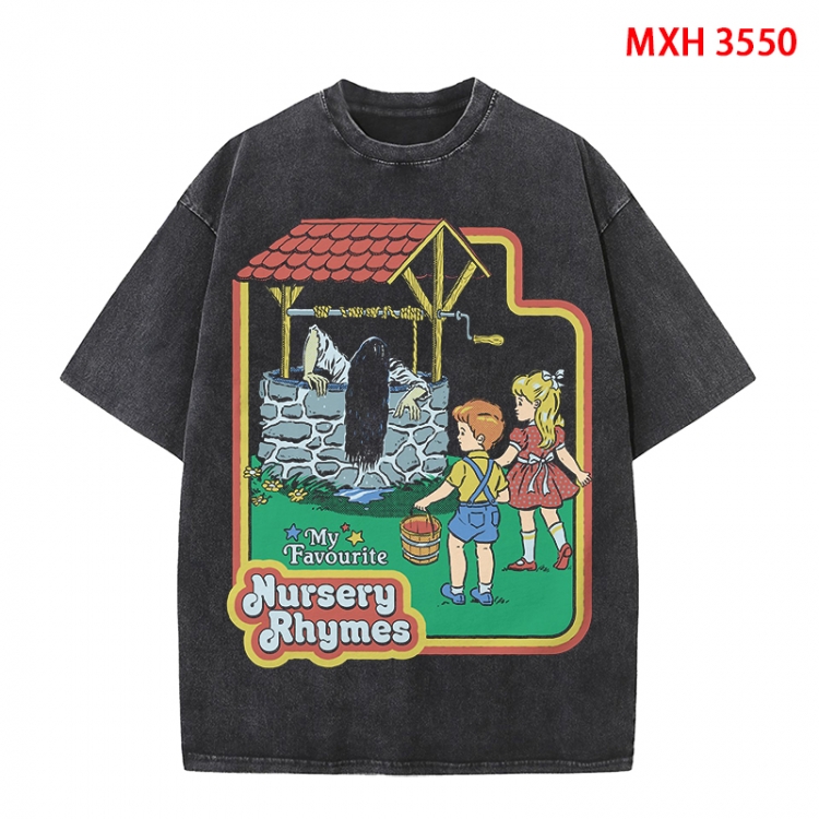 Evil illustration Anime peripheral pure cotton washed and worn T-shirt from S to 4XL MXH-3550