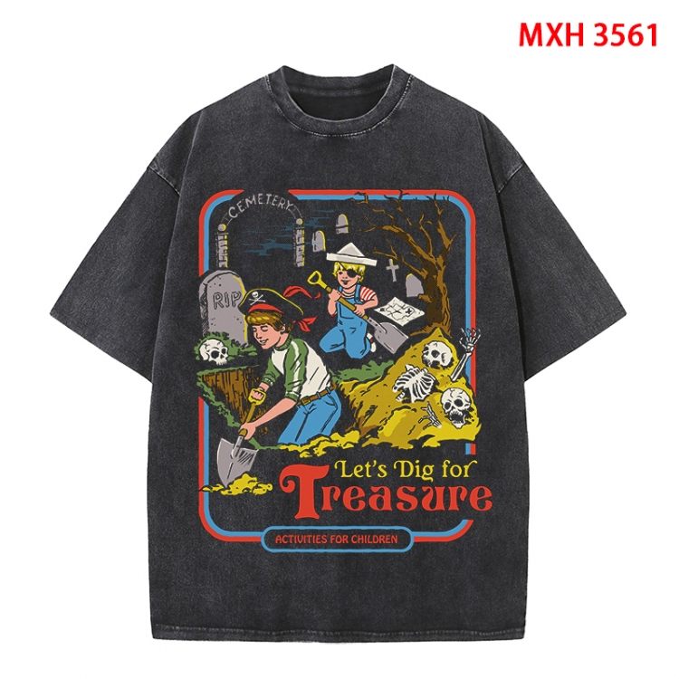 Evil illustration Anime peripheral pure cotton washed and worn T-shirt from S to 4XL MXH-3561