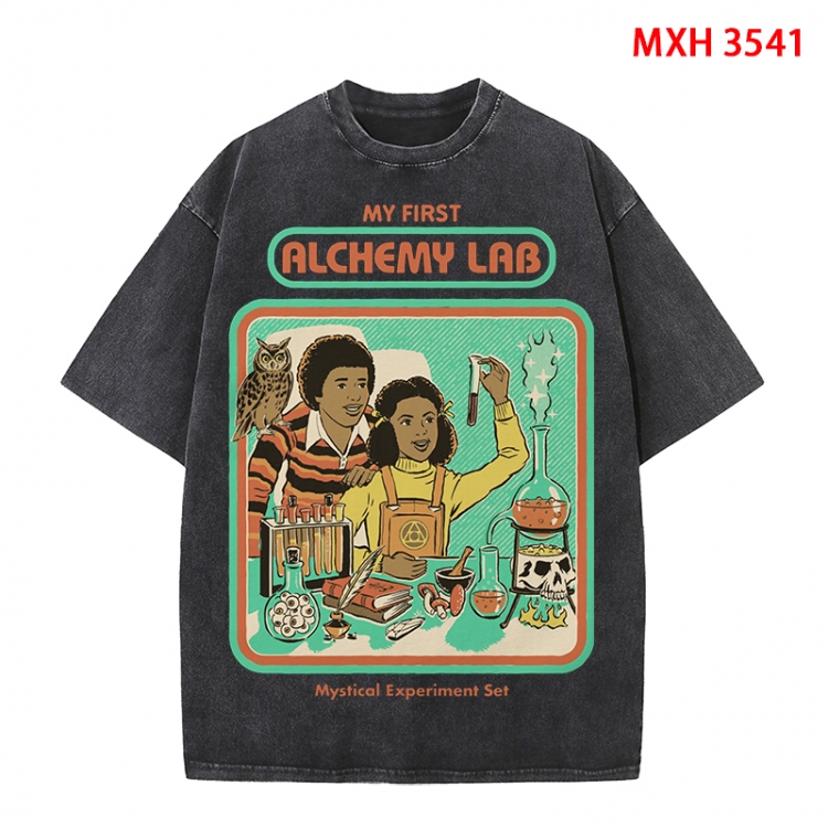 Evil illustration Anime peripheral pure cotton washed and worn T-shirt from S to 4XL MXH-3541