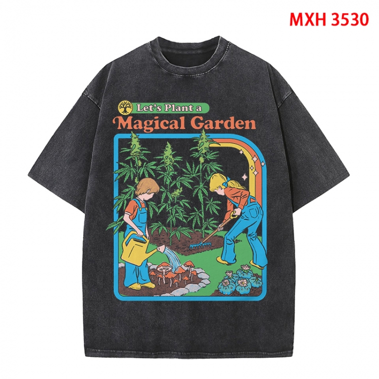 Evil illustration Anime peripheral pure cotton washed and worn T-shirt from S to 4XL MXH-3530