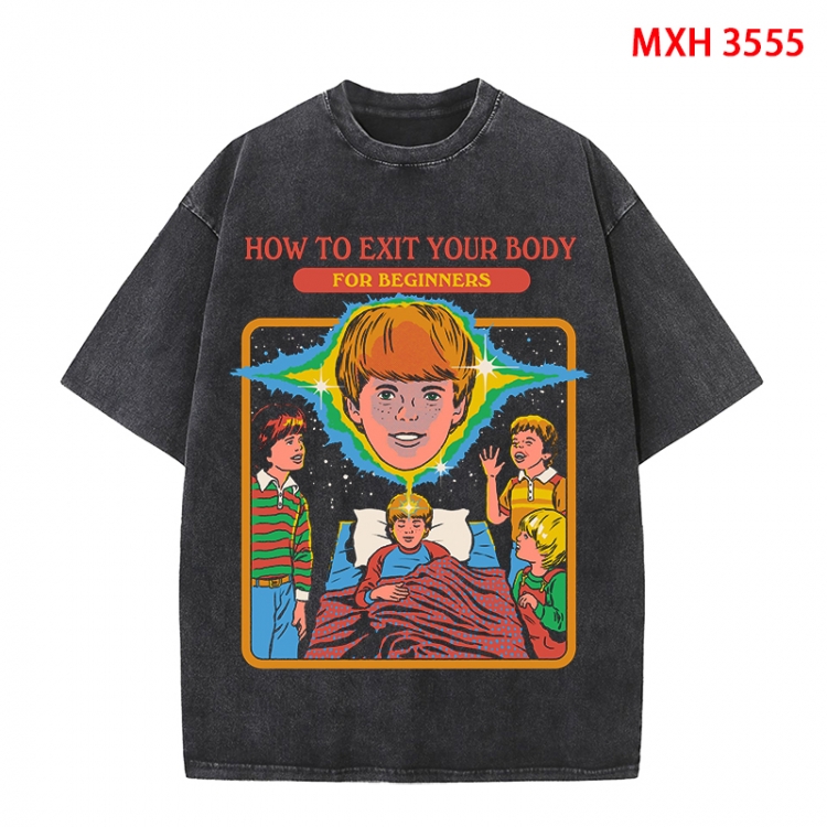 Evil illustration Anime peripheral pure cotton washed and worn T-shirt from S to 4XL MXH-3555