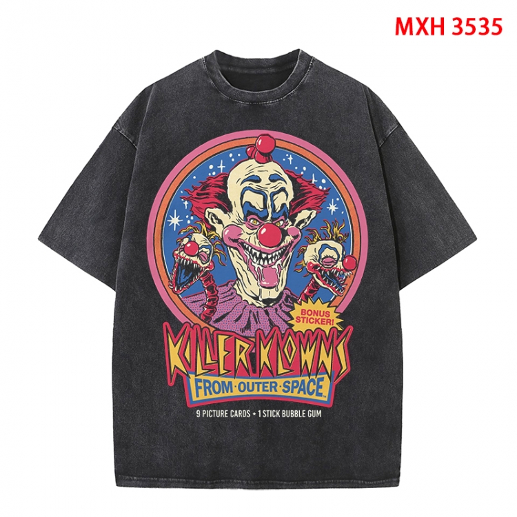 Evil illustration Anime peripheral pure cotton washed and worn T-shirt from S to 4XL MXH-3535