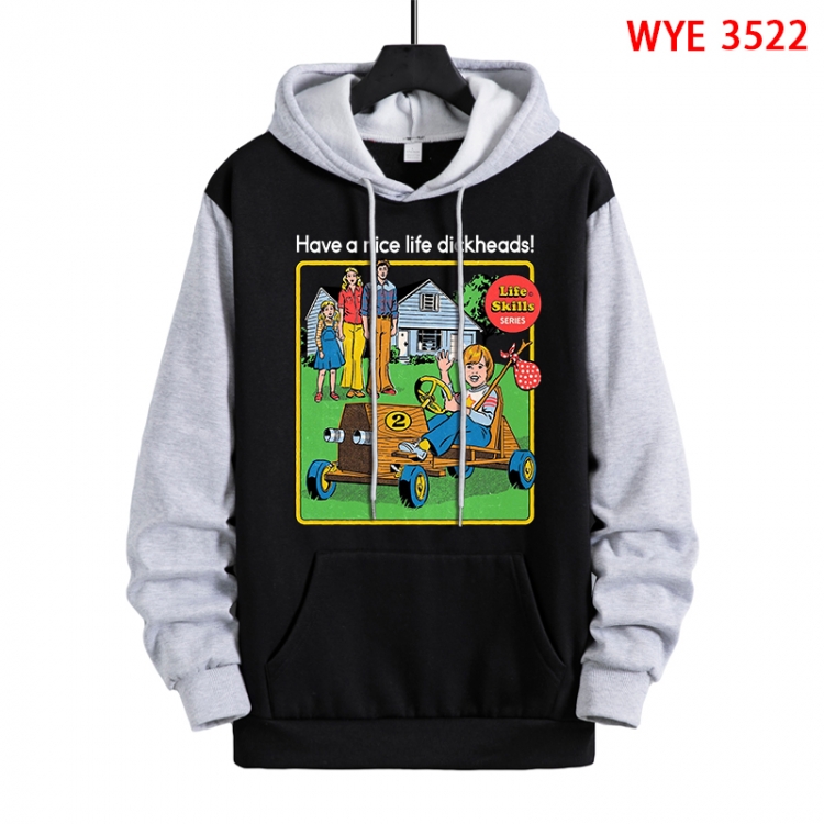 Evil illustration Direct spray process pure cotton patch pocket sweater from XS to 4XL  WYE-3522