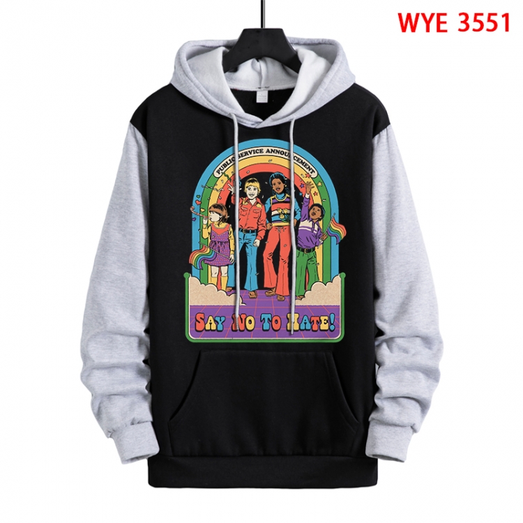 Evil illustration Direct spray process pure cotton patch pocket sweater from XS to 4XL  WYE-3551