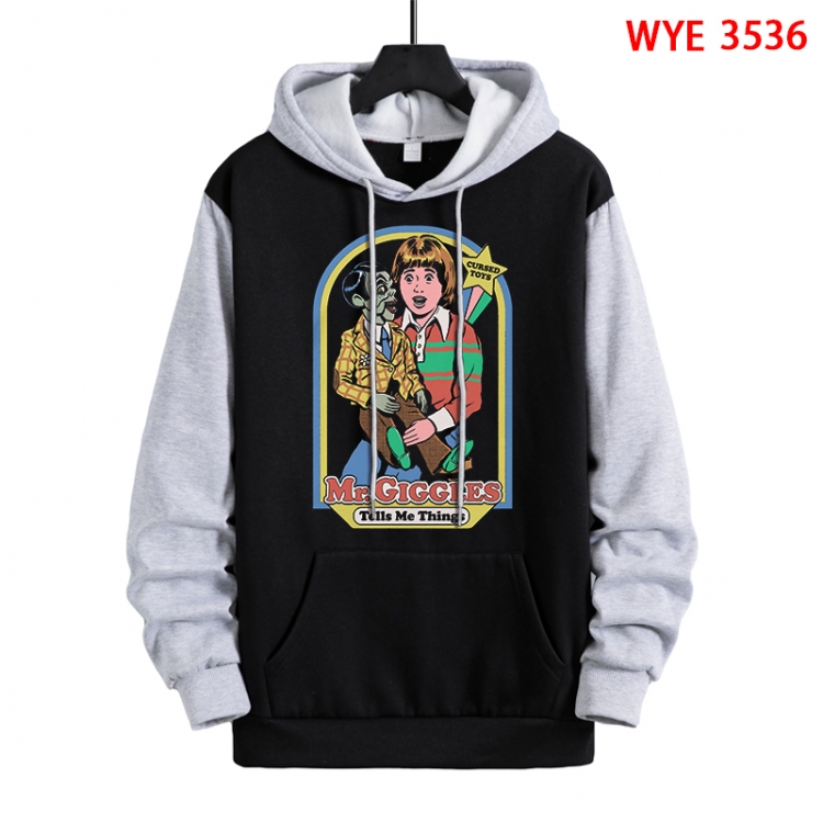 Evil illustration Direct spray process pure cotton patch pocket sweater from XS to 4XL WYE-3536