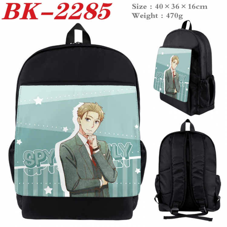 SPY×FAMILY Waterproof nylon canvas flip color picture backpack 40X36X16CM  BK-2285