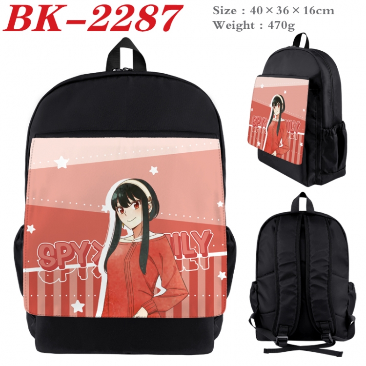 SPY×FAMILY Waterproof nylon canvas flip color picture backpack 40X36X16CM  BK-2287