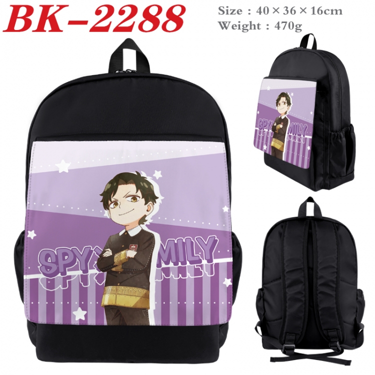 SPY×FAMILY Waterproof nylon canvas flip color picture backpack 40X36X16CM BK-2288