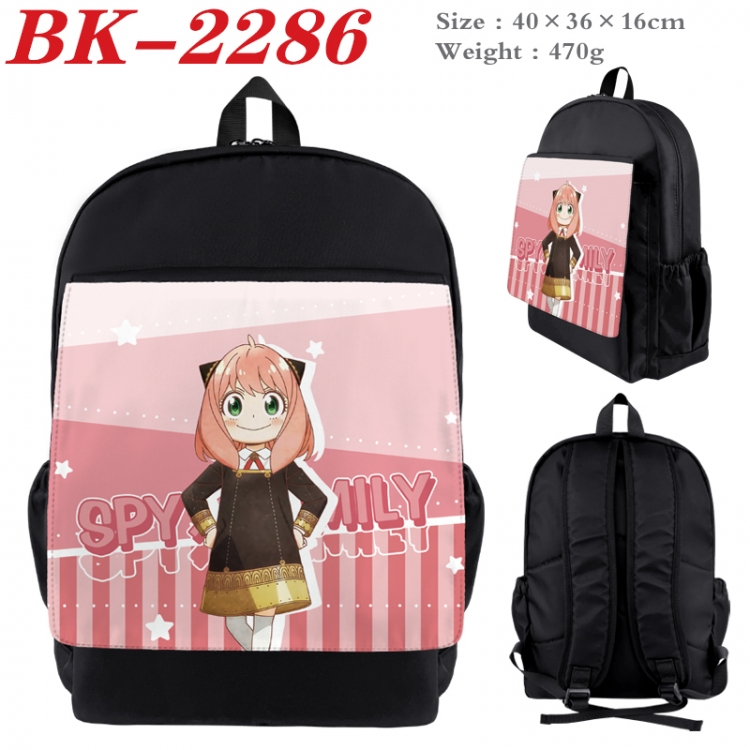 SPY×FAMILY Waterproof nylon canvas flip color picture backpack 40X36X16CM BK-2286