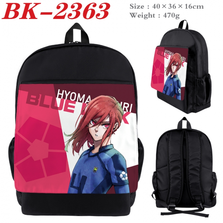 BLUE LOCK Waterproof nylon canvas flip color picture backpack 40X36X16CM BK-2363