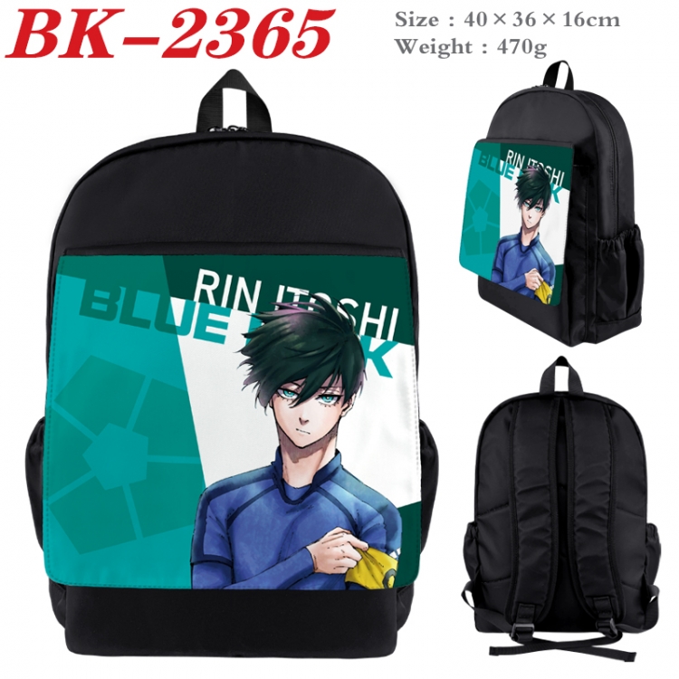 BLUE LOCK Waterproof nylon canvas flip color picture backpack 40X36X16CM BK-2365