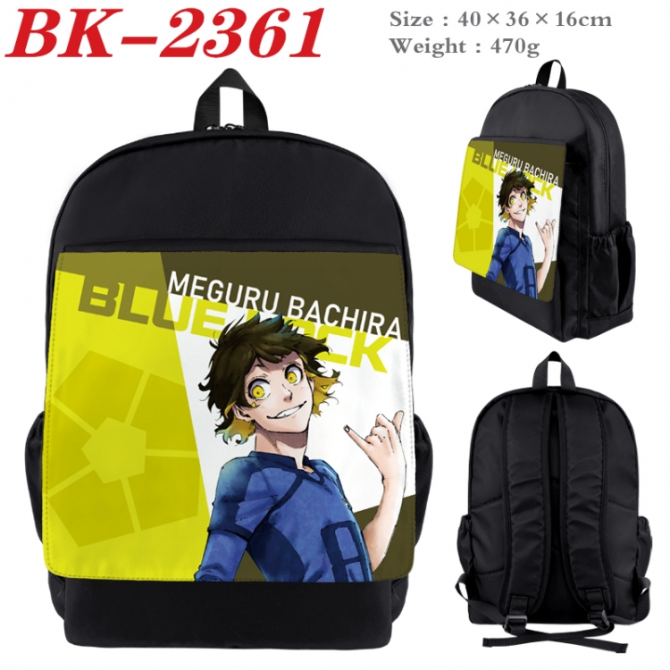 BLUE LOCK Waterproof nylon canvas flip color picture backpack 40X36X16CM BK-2361