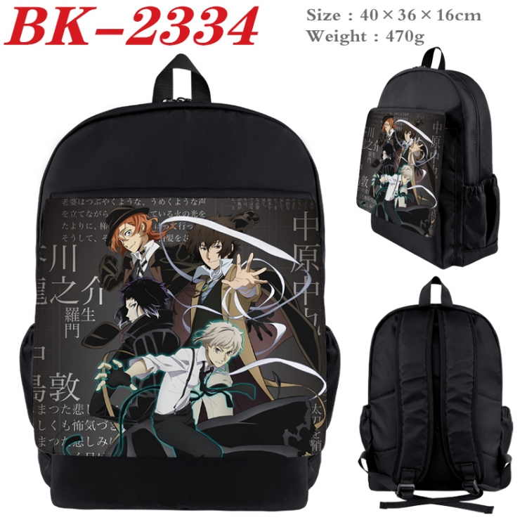 Bungo Stray Dogs Waterproof nylon canvas flip color picture backpack 40X36X16CM BK-2334