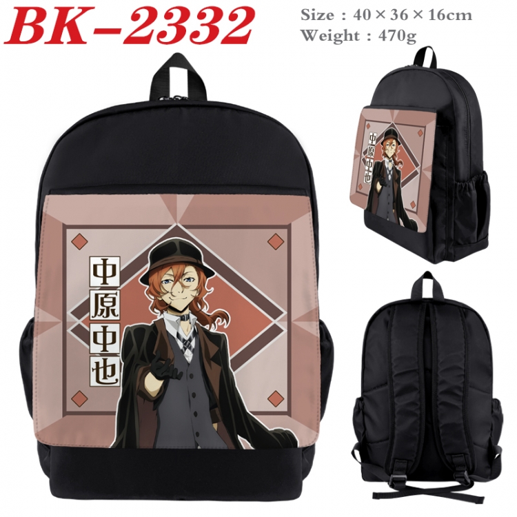 Bungo Stray Dogs Waterproof nylon canvas flip color picture backpack 40X36X16CM  BK-2332