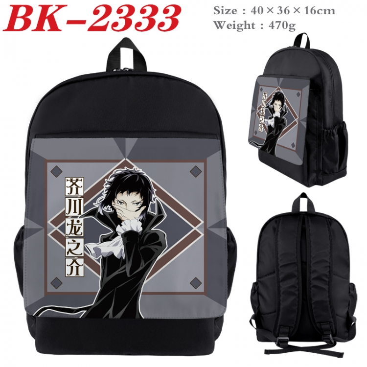 Bungo Stray Dogs Waterproof nylon canvas flip color picture backpack 40X36X16CM  BK-2333