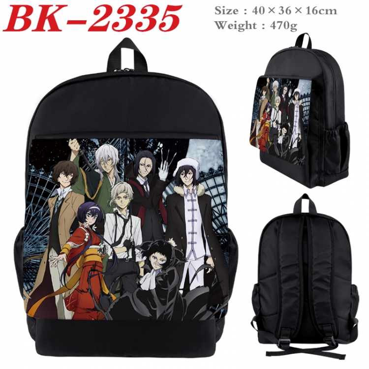 Bungo Stray Dogs Waterproof nylon canvas flip color picture backpack 40X36X16CM BK-2335